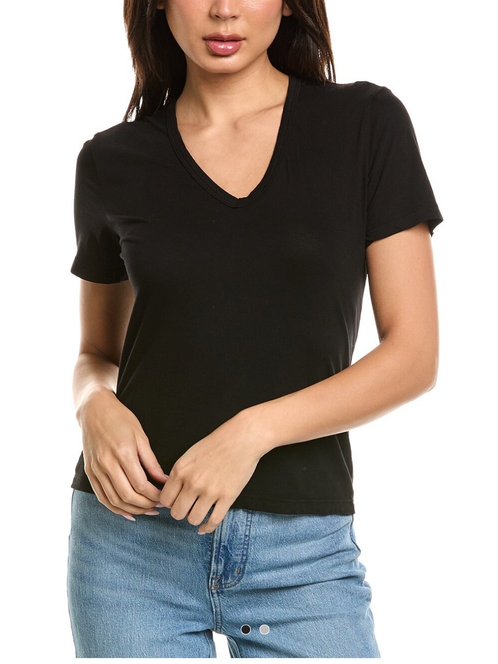 Cotton Citizen Black V-Neck Short Sleeve Tee